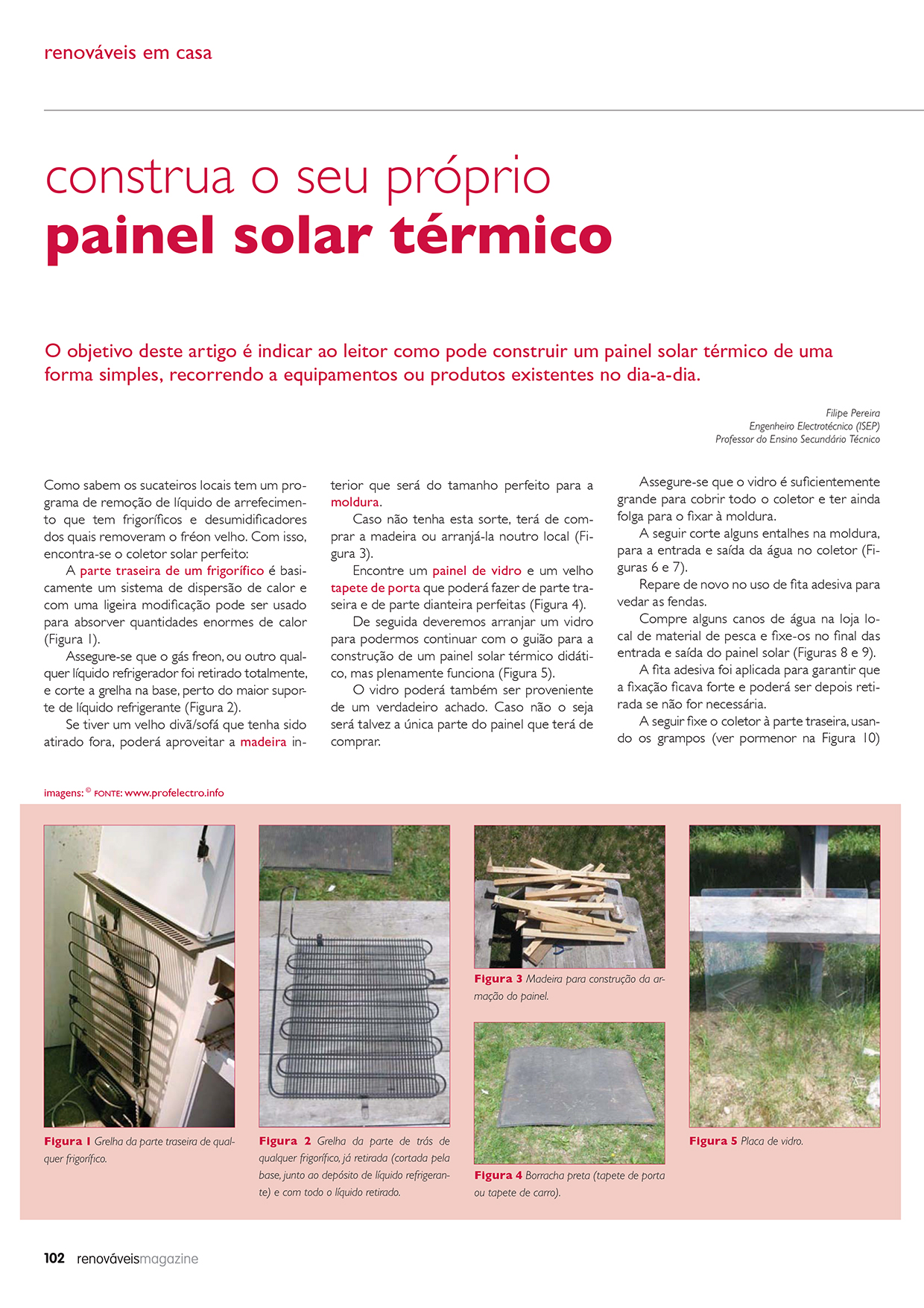 Artigo Construa o seu próprio painel solar térmico