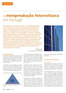 Artigo sobre a miniprodução fotovoltaica em Portugal